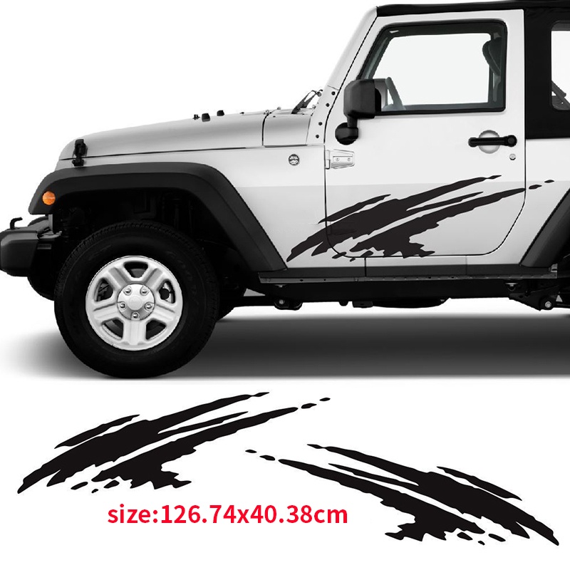 1set 2pcs Mud Splash Decal Vinyl Sticker Graphic Stripe For Jeep