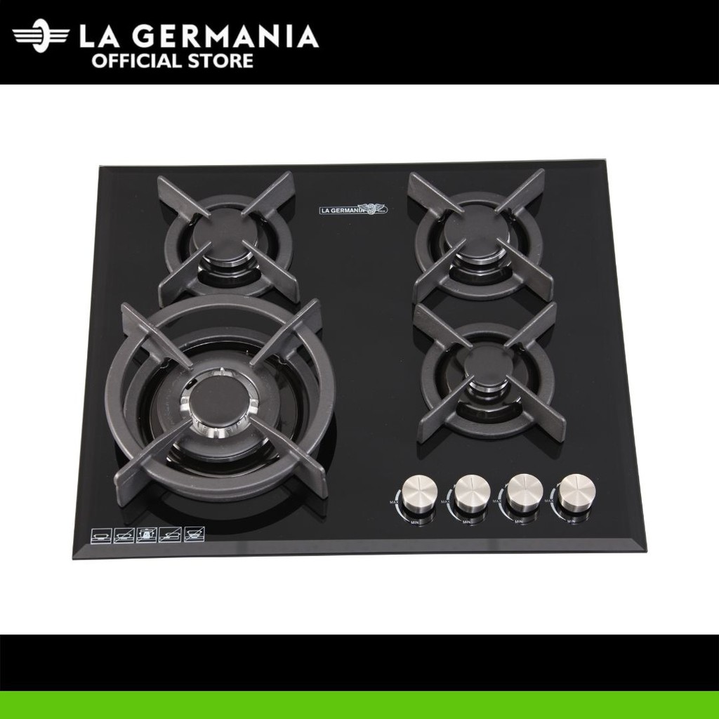 La Germania 60cm Gas Cooktop/Built in Hob GH-640X (Tempered Glass Top ...