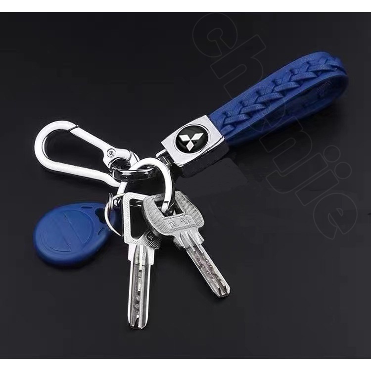 high quality For Mitsubishi keychain leather car motorcycle Fashion Men ...