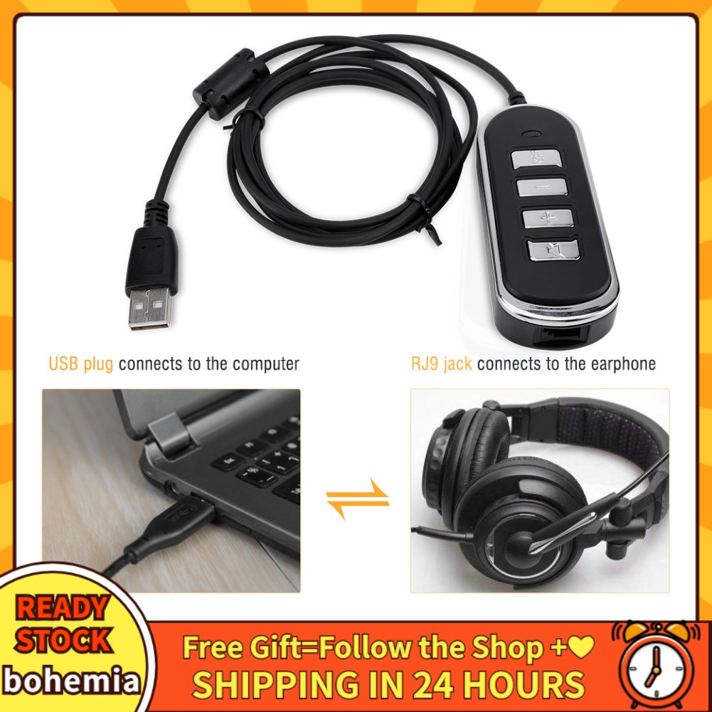 Bohemia RJ9 Audio To USB Headphone Conversion Line: Cable Adapter ...