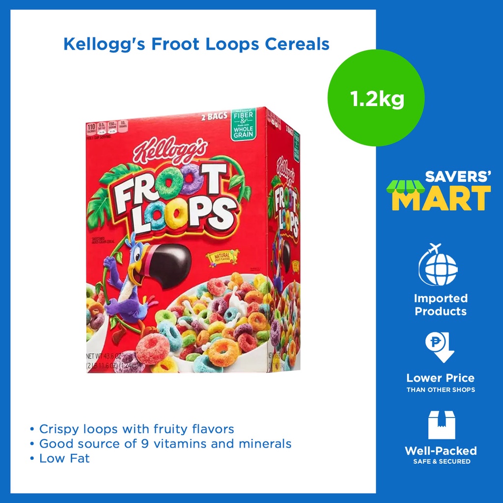 Kelloggs Froot Loops Corn Flakes Cereals 2 Bags Shopee Philippines