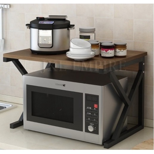 MULTI-PURPOSE WOODEN KITCHEN RACK ORGANIZER IN METAL FRAME - SR03 DARK ...