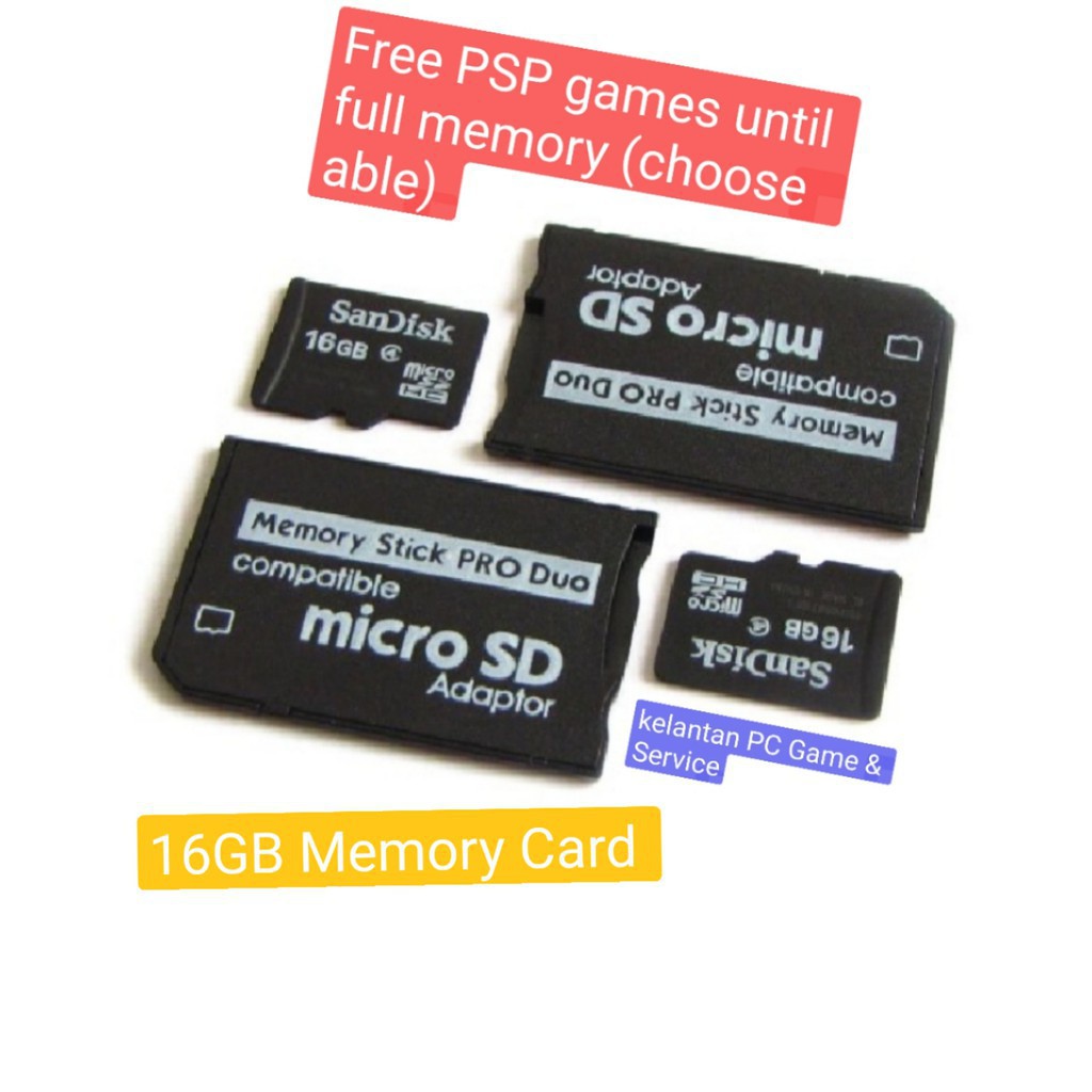 PSP Memory Card Pro Duo Memory Stick na may Buong Laro (maaaring Piliin