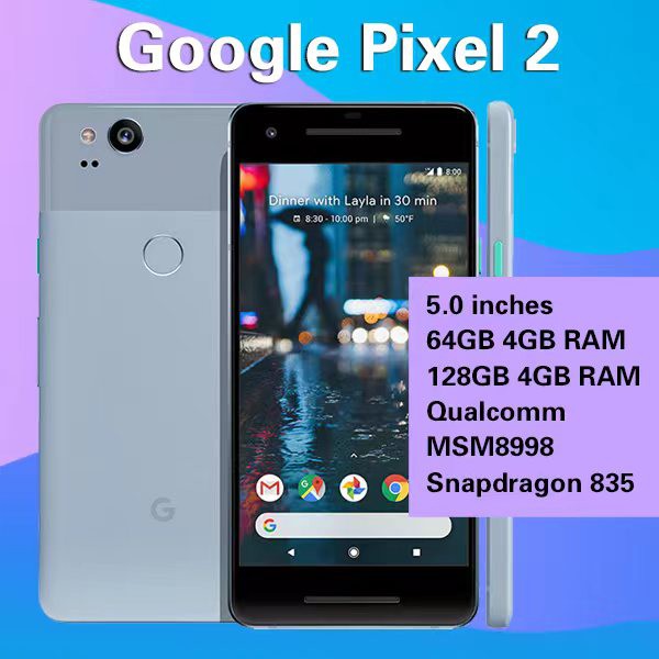 Product image Google Pixel 2 Snapdragon 835 Android smartphone 5.0 inch octa-core with fingerprint support for global use