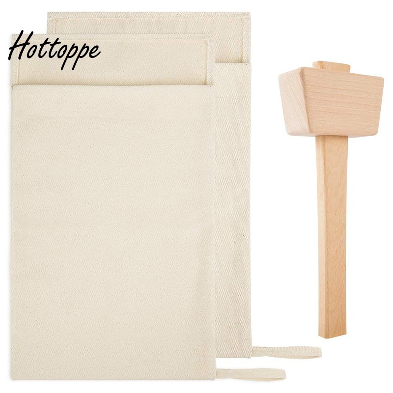 Pack of 2 Lewis Bags and 1 Ice Mallet SetReusable Canvas for Party