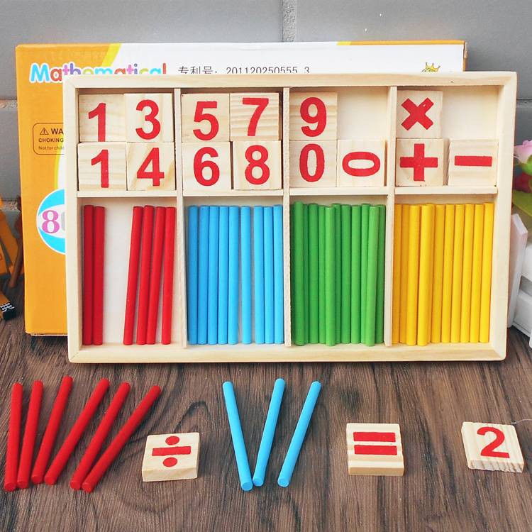 Mathematical Intelligence Stick Preschool Educational Wooden Digital ...