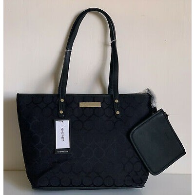 Nine west black outlet tote bag