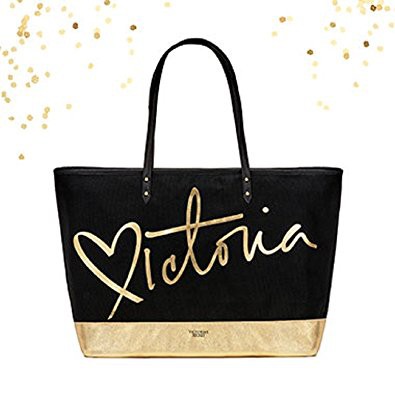 Black and gold victoria secret bag sale