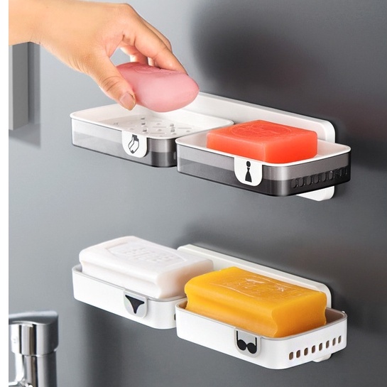 Bathroom Soap Saver Soap Container with Draining Tray Soap Case for ...