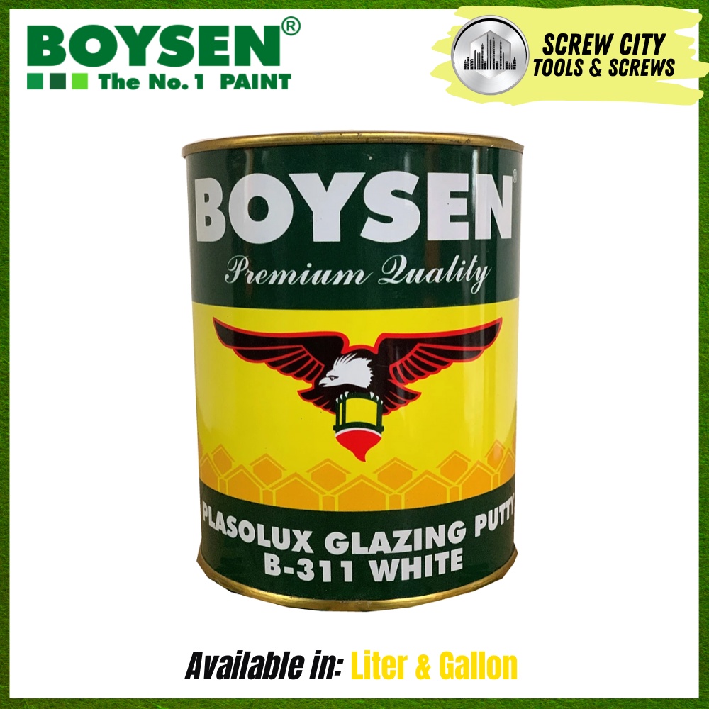 Boysen PLASOLUX GLAZING PUTTY White 1 LITER B-311 | Shopee Philippines