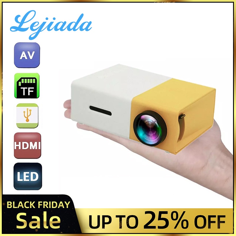 LEJIADA HOT YG300 Pro LED Mini Projector 1080P Full HD Supported HDMI USB AV TF PS4 Portable