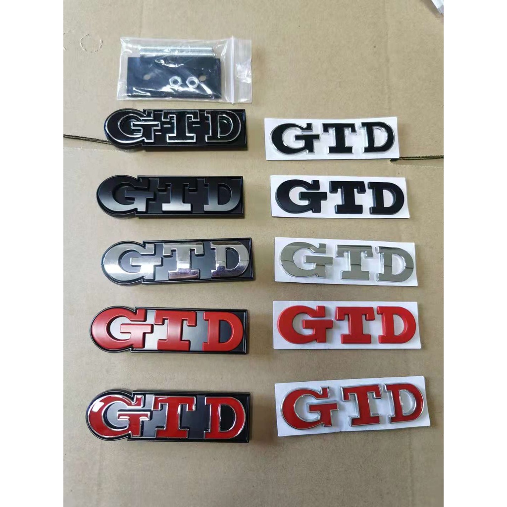 GEOLXD 3D Metall GTD Grill Emblem - Schwarz Auto Abzeichen 9x2,6cm