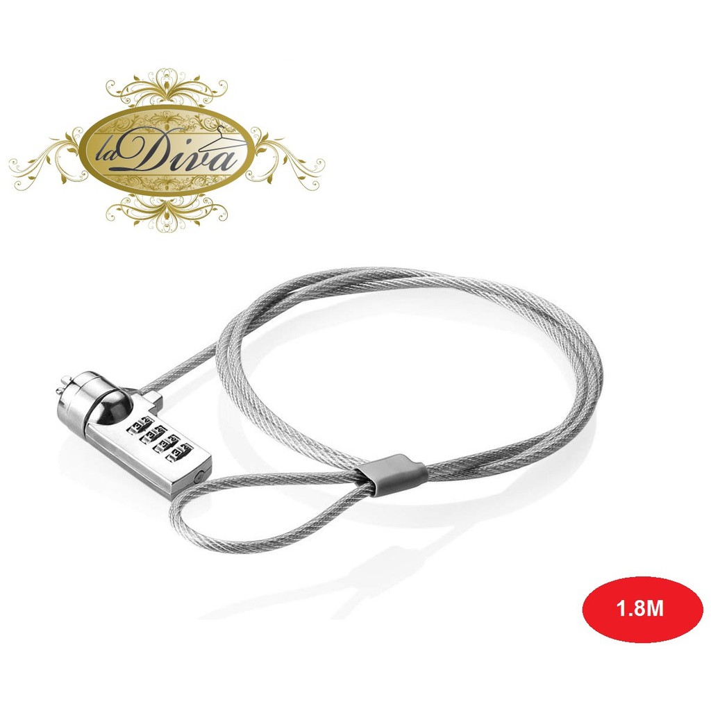 UNIVERSAL 4 DIGIT PASSWORD SECURITY CABLE CHAIN LOCK FOR LAPTOP ...