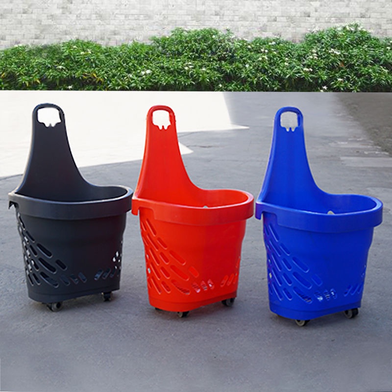 home lifeSupermarket Shopping Basket Trolley With Wheels Handbasket