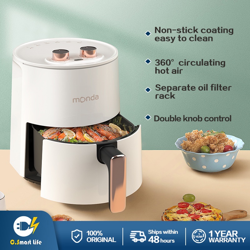 kyowa air fryer Monda Air Fryer 4.5L White Healthy Oilfree Electric