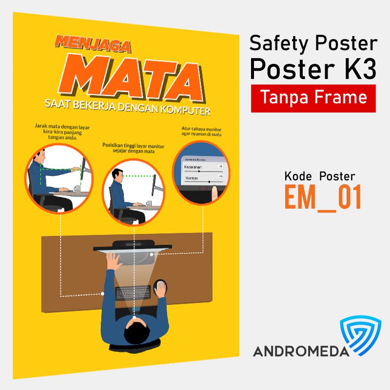 Safety Poster K3: Work Ergonomics in Front of PPE Computer | Shopee ...