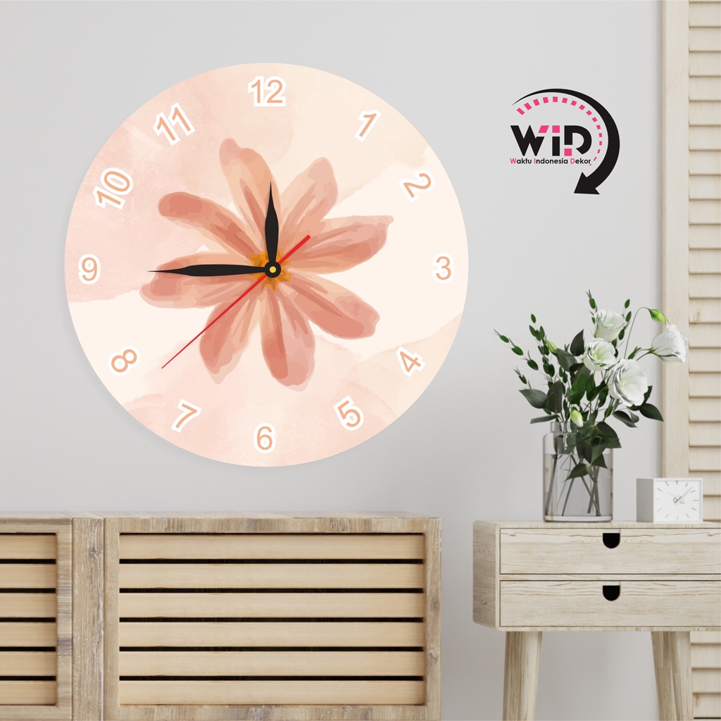 KAYU Wooden Wall Clock with Decorative Plant Motifs / Beautiful Living ...