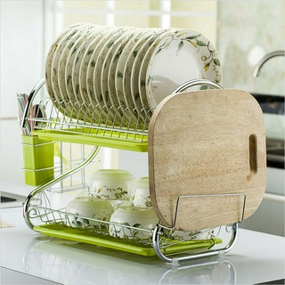 2/3 Tiers Dish Drying Rack Holder Basket Plated Iron Home Washing