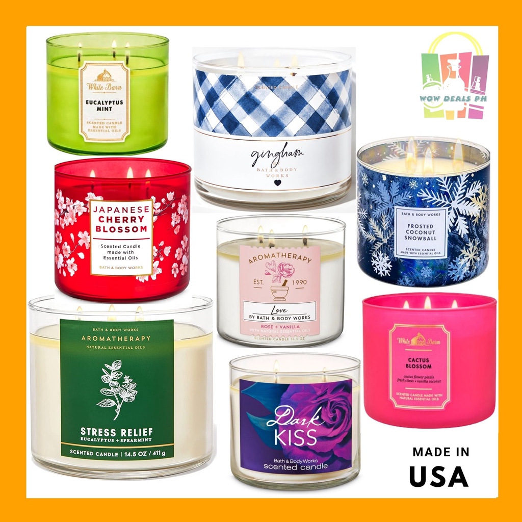 Bath and Body Works 3Wick Candle 411g Stress Relief / Gingham