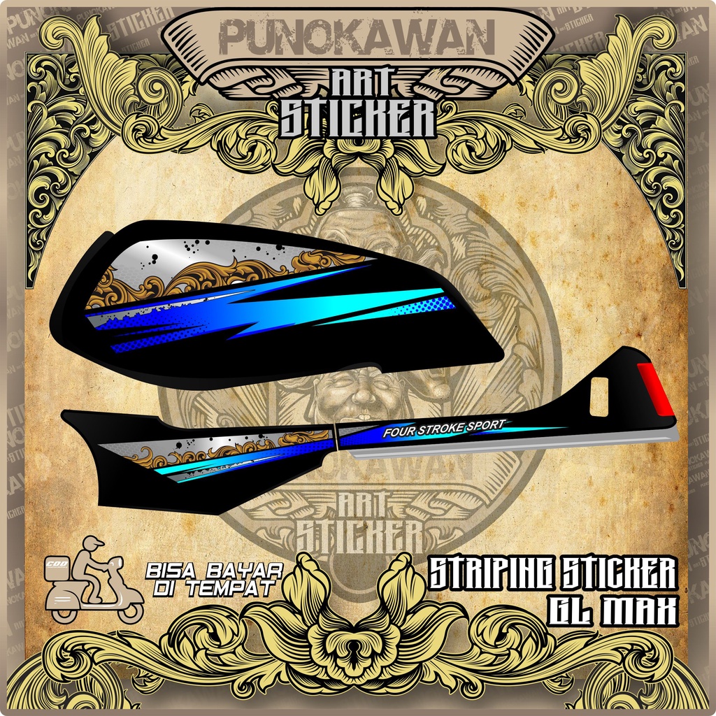 Batik Variation Stickers GL MAX STRIPING / GL PRO LIS BODY HONDA ...