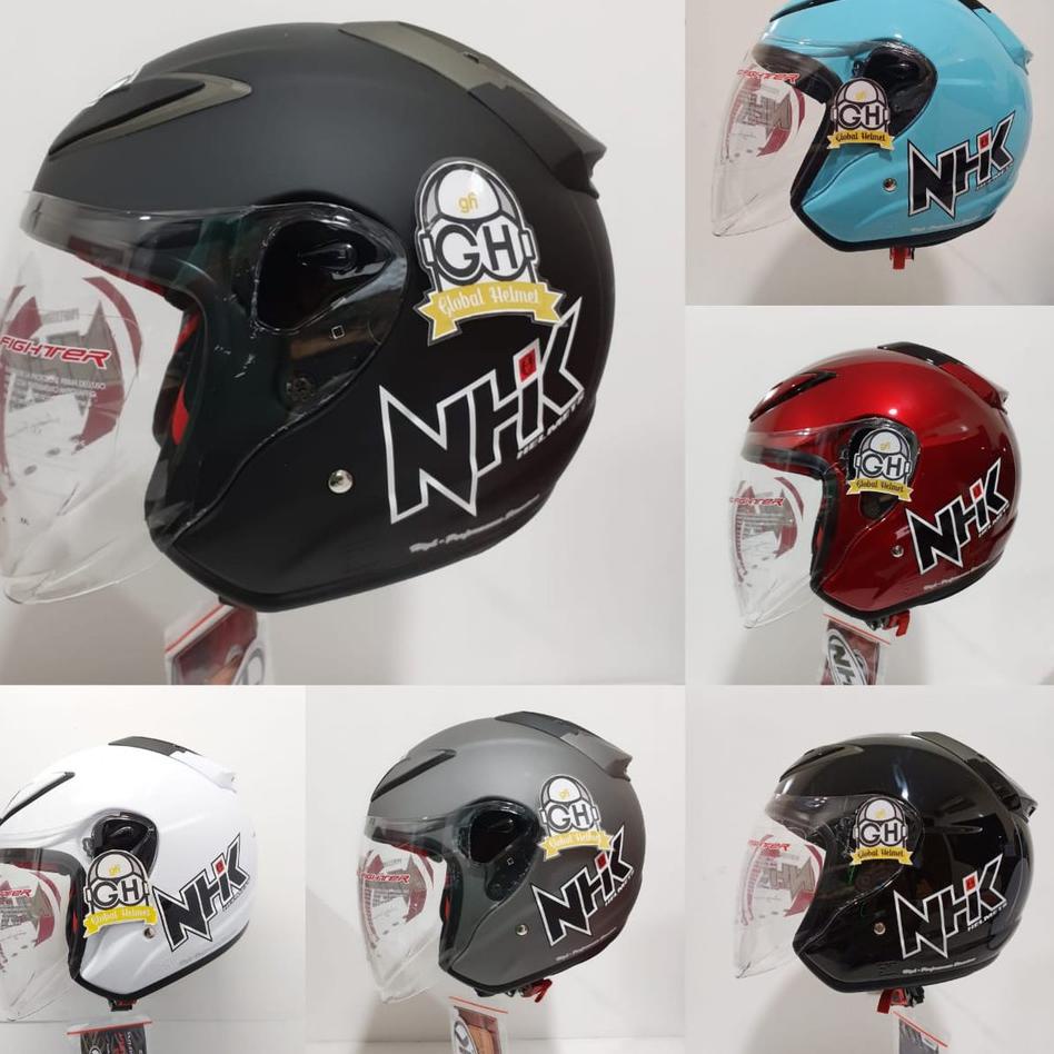 ナ NHK HALF FACE HELMET NHK R6 NHK R 6 SOLID BLACK DOFF NHK R6 PLAIN ...