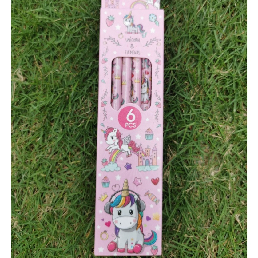 6Pcs/Set Unicorn Pencil Stationary School Supplies Pencil Shopee