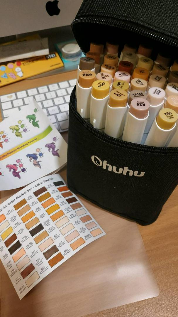 ohuhu markers 24 skin-tone colors alcohol