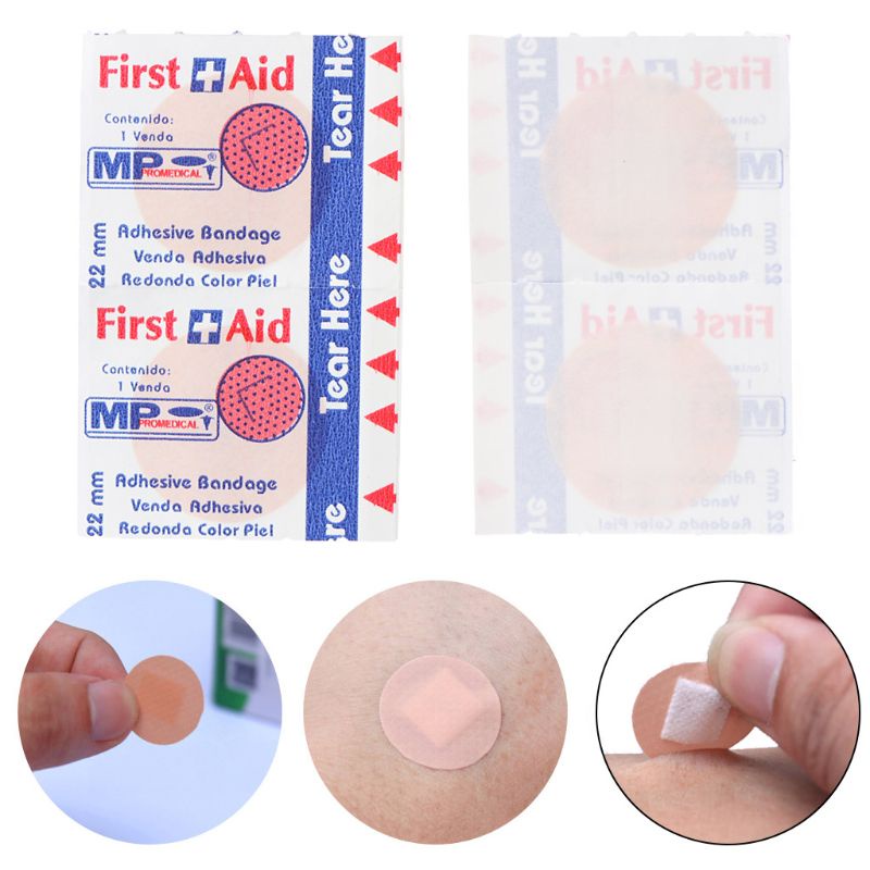 JLOVE 100Pcs Adhesive Round Band Aid Wound Plaster First-Aid Circle ...