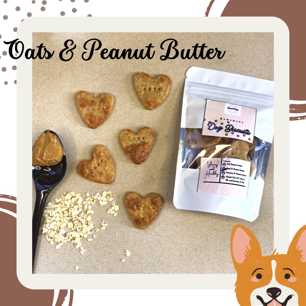 Healthy and Yummy Dog Biscuits (Oatmeal and Peanut Butter) Shopee