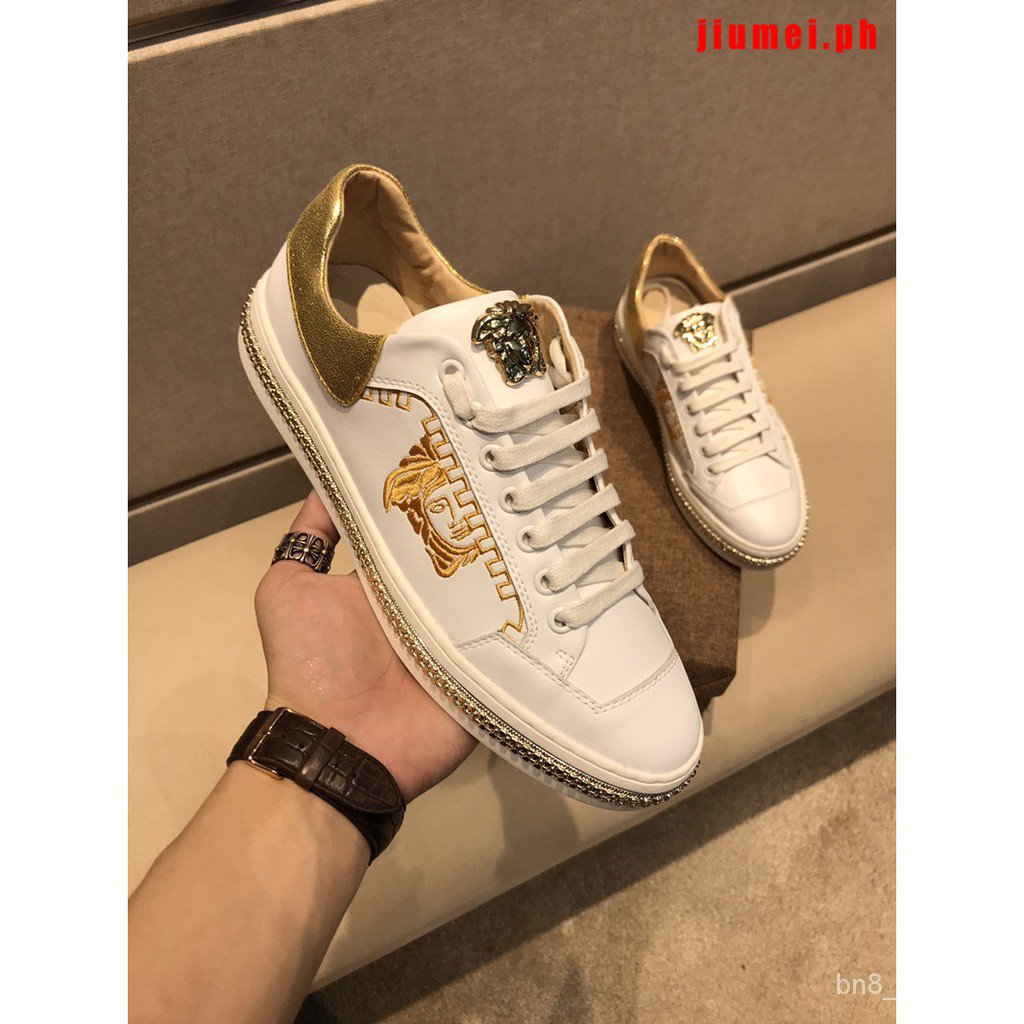 Versace shoes white store gold