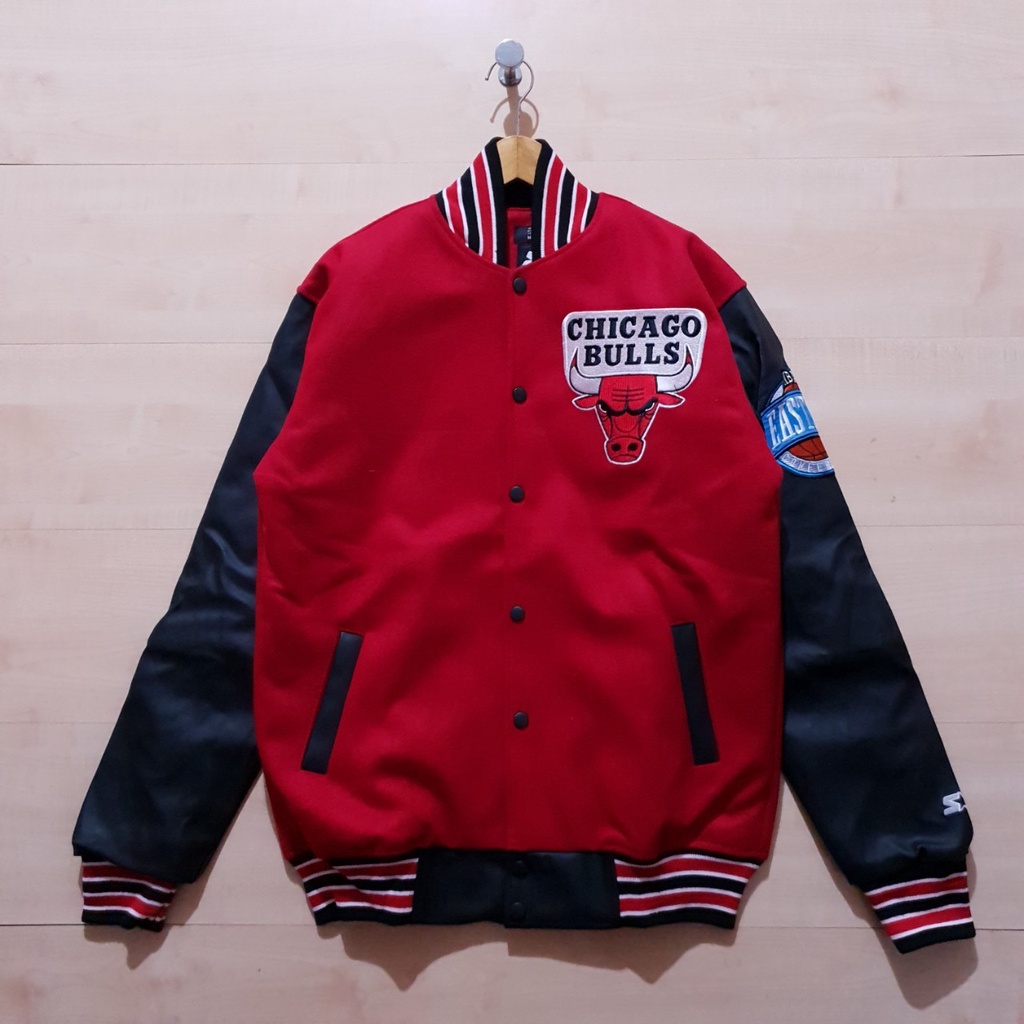 Chicago bulls discount leather starter jacket