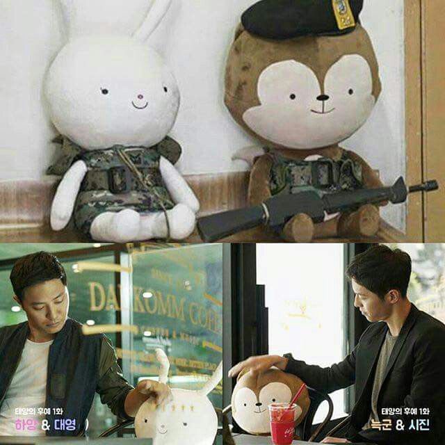 DOTS Descendants of the Sun Hayang Rabbit Neukkun Fox Doll Joongki Hyekyo Kdrama Plushies