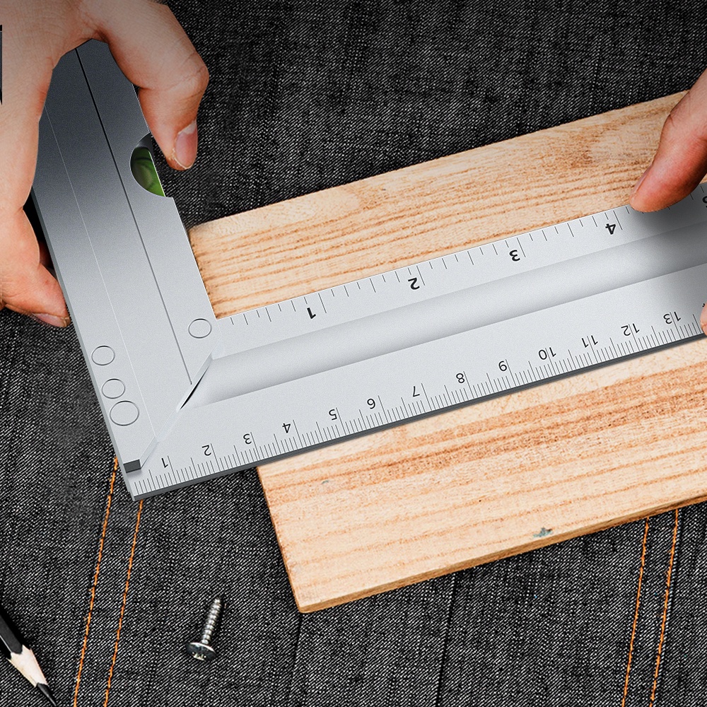 Mitsushi 300mm Aluminum Alloy Angle Ruler With Bubble Level Multi ...