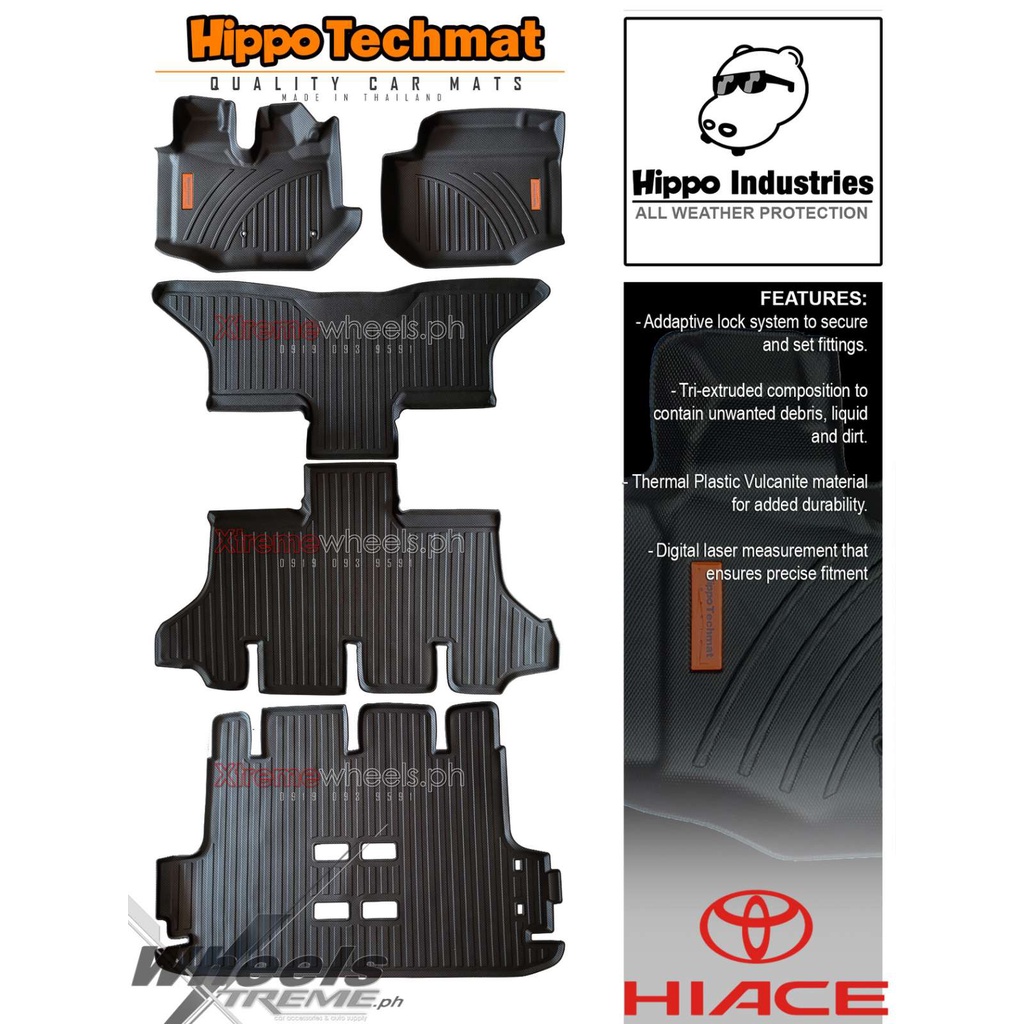 Toyota Hiace Super Grandia 2007 to 2018 V2 Hippo Techmat Floor Liner ...