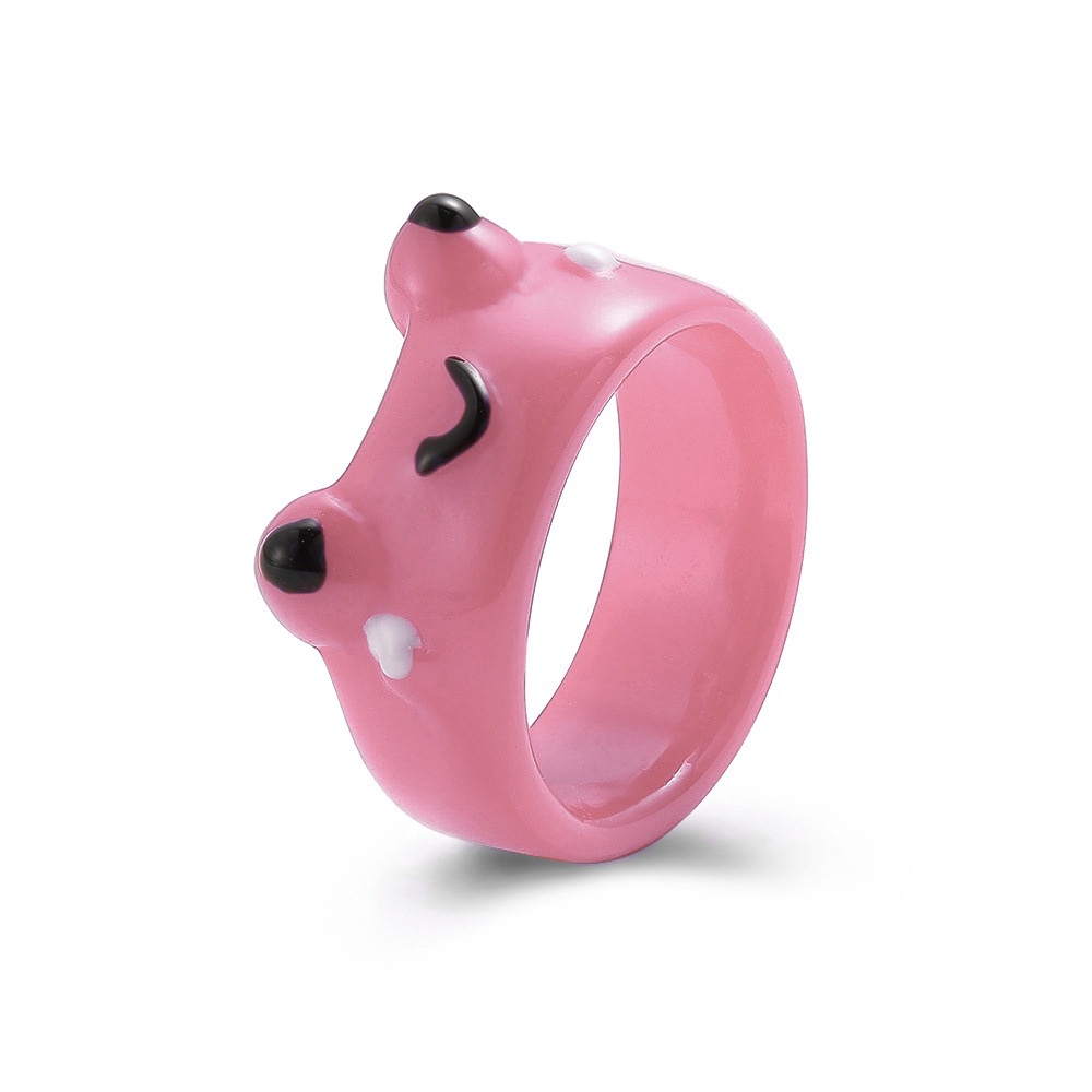 Roselife Unisex Cute 3D Cartoon Resin Frog Ring for Singles Korean ...