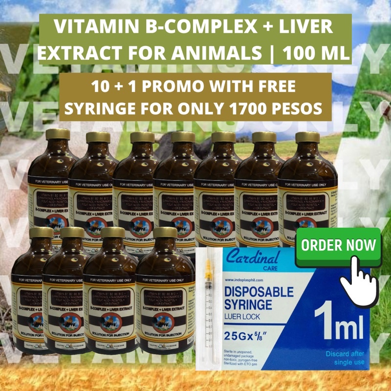 VITAMIN + LIVER EXTRACT FOR ANIMALS 10+1 11X100ML l