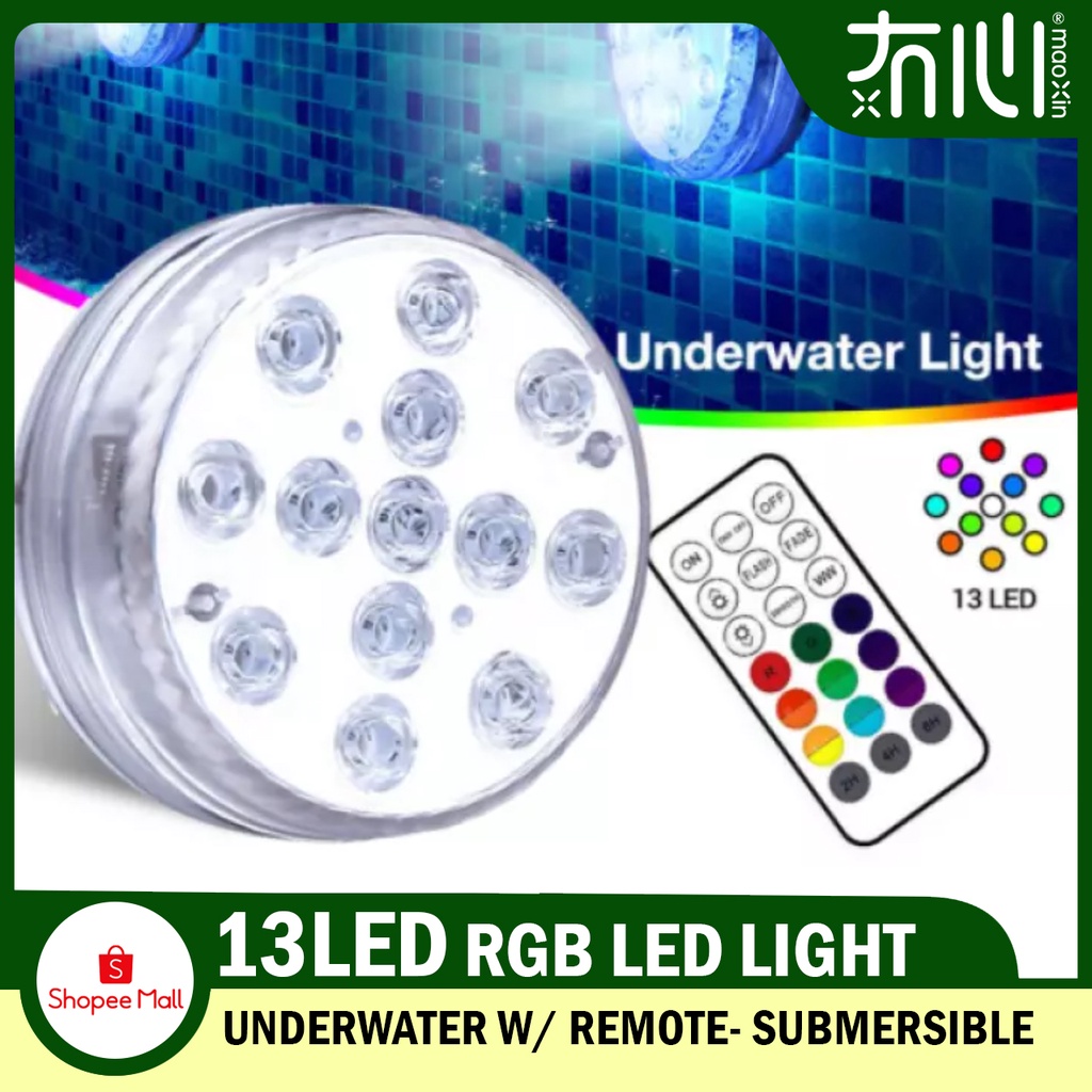 13 LED Underwater RGB LED Light 16 Colors Submersible Swimming Pool ...