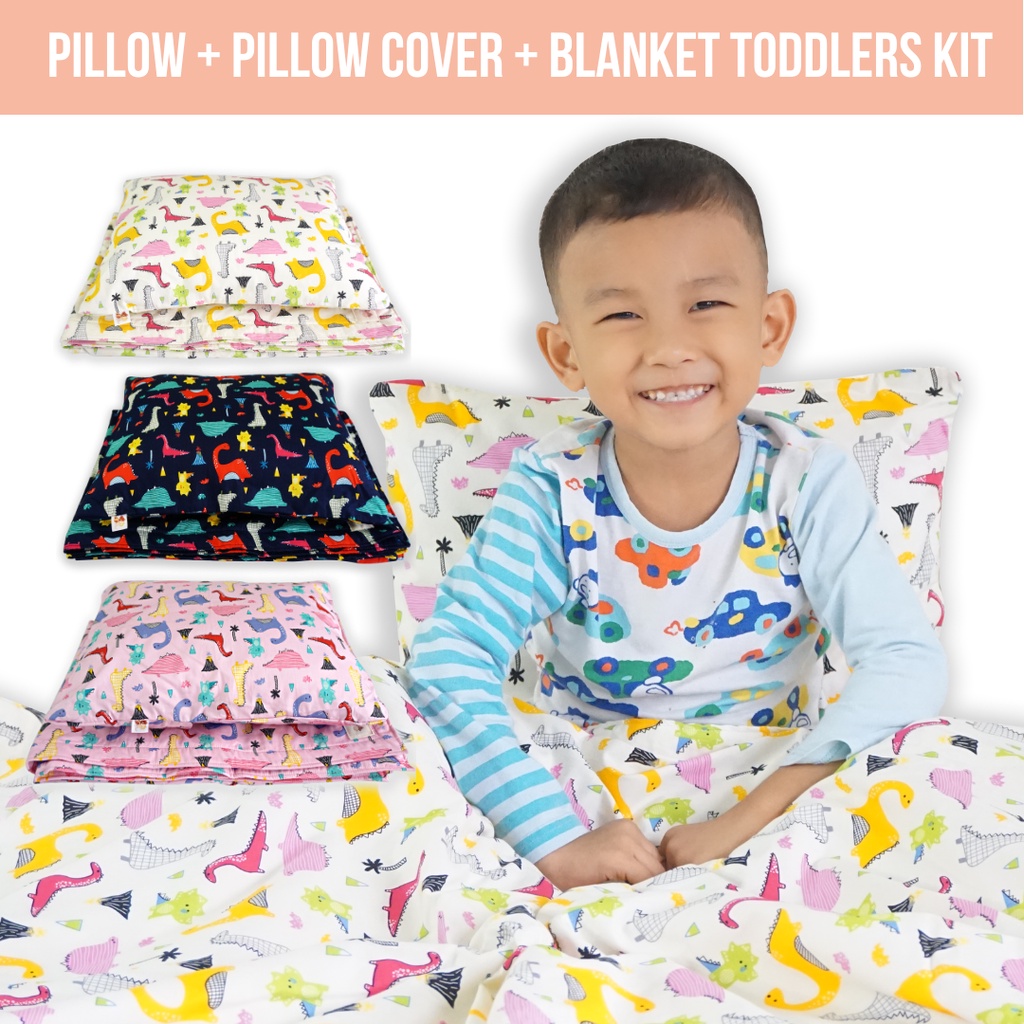 BABYCUDDLEPH Toddlers Kit Pillow and Blanket Little Dino Design