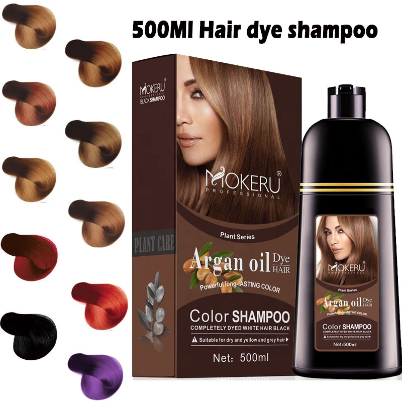 MOKERU Professional Dye Natural Organic Brown Hair Color Permanent Hair ...