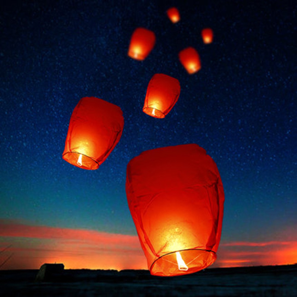 1030Pcs Chinese Paper Sky Flying Wishing Lanterns Fly Candle Lamps