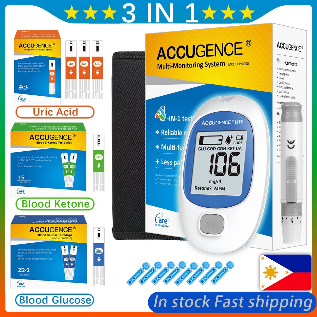 cholesterol test kit 3in1 Blood Glucose Uric Acid Blood Ketone Meter