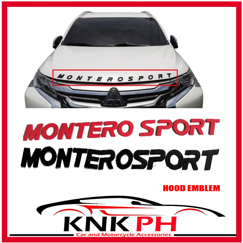 Mitsubishi MONTERO SPORT Hood Emblem ABS Plastic (Black) (RED) Shopee