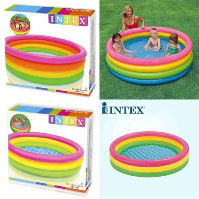 Intex Inflatable Pool 168CM BIG Kiddie Pool Swimming Pool | Shopee ...