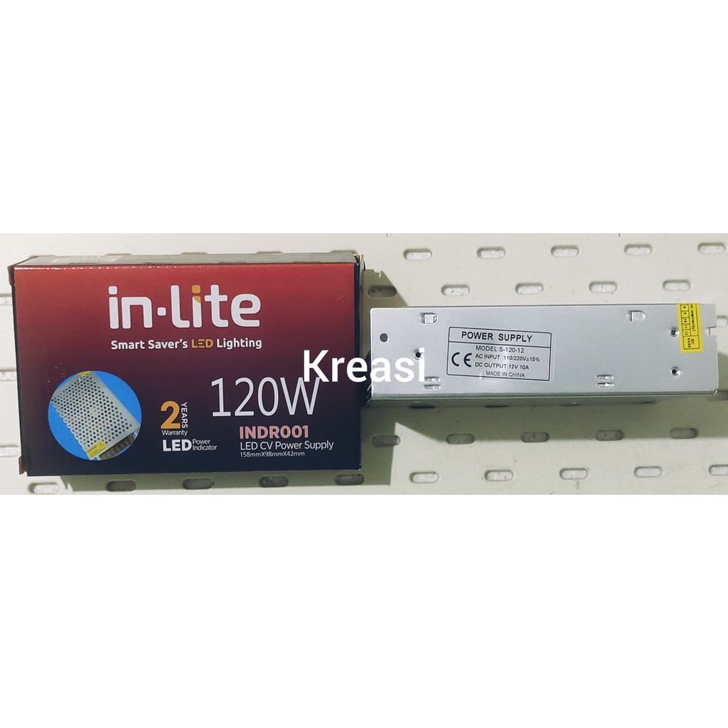 Inlite POWER SUPPLY LED STRIP INLITE INDR001 12V 10A/120W Shopee