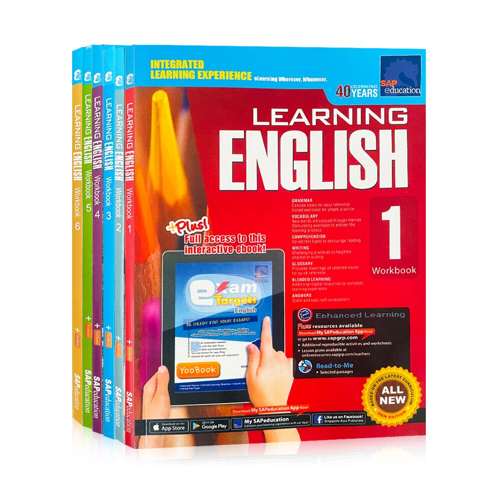 6 Books Singapore 1- 6 Grade SAP Education Learning English Workbook ...