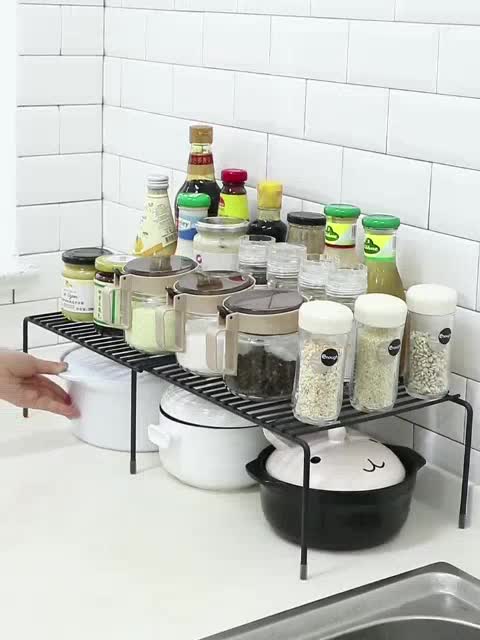 A23 COD Retractable 32-56cm Cabinet Storage Rack Kitchen Organizer Rack ...