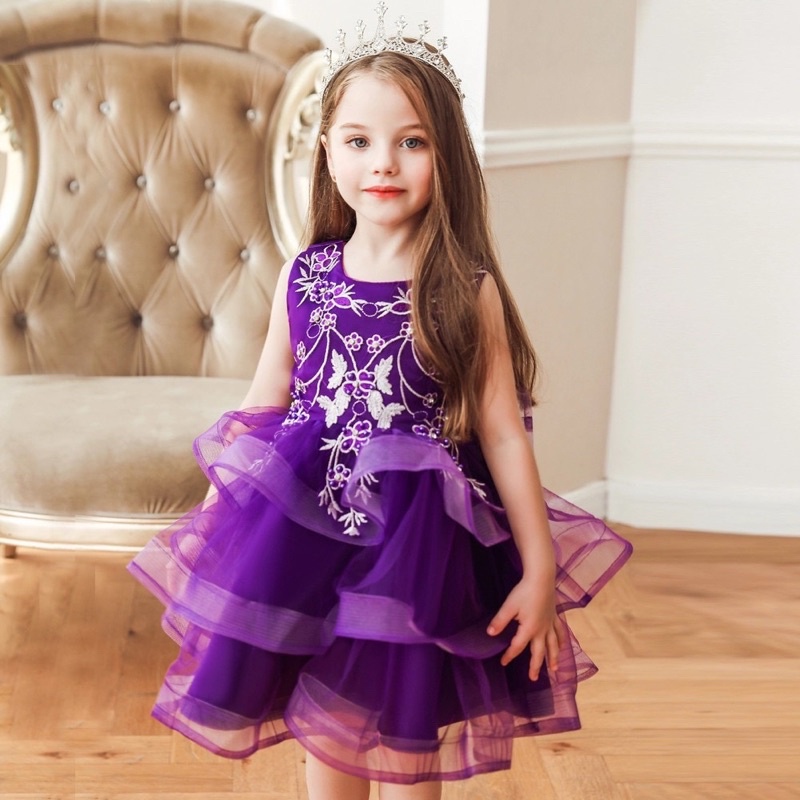 Dark purple girls clearance dress