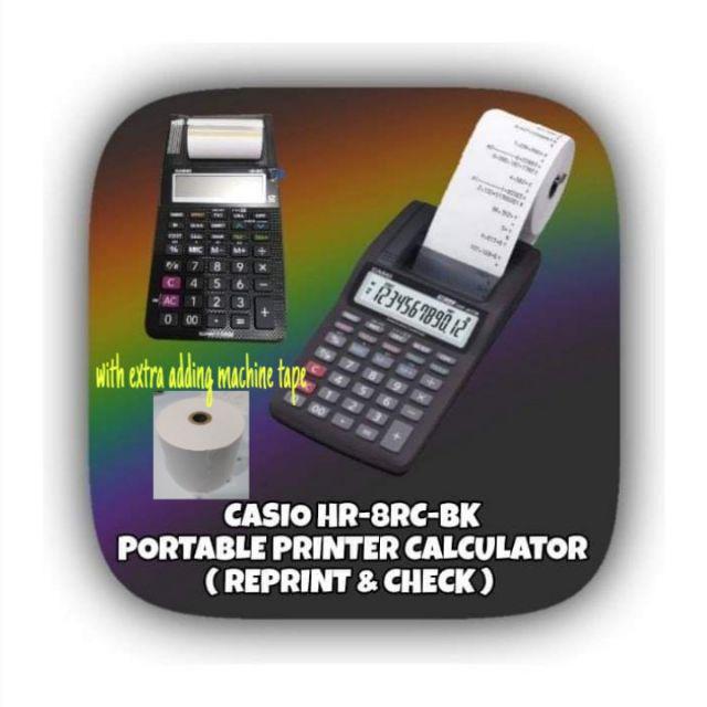 Casio HR-8RC-BK Portable Printer Calculator(REPRINT CHECK