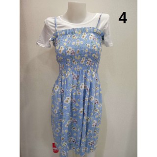 FLORAL DRESS WITH WHITE SHIRT INNER #1163