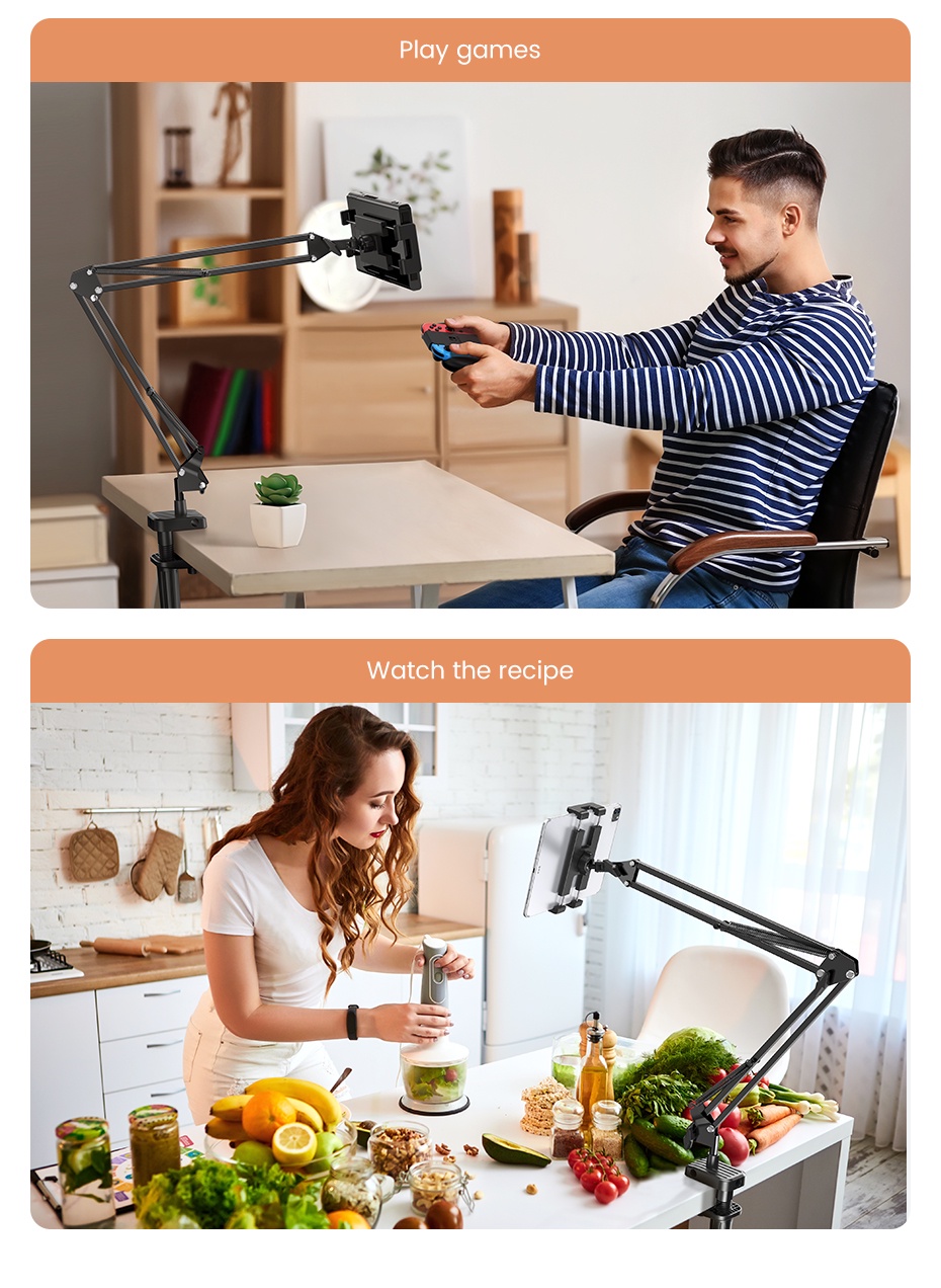 UGREEN Phone Long Arm Movable Holder Clamp Tablet Mount Lazy Holder ...